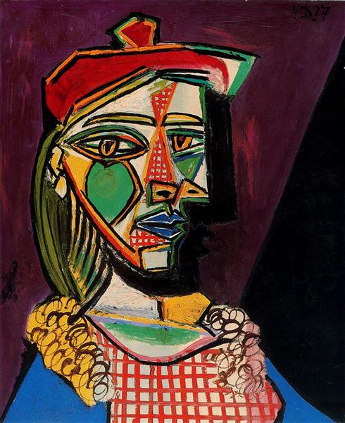Pablo Picasso Paintings Woman In Beret And Checked Dress